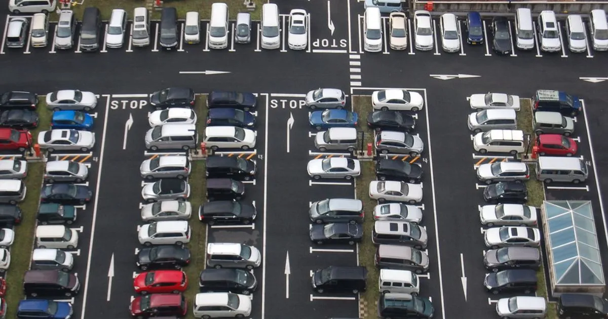 A Busy Parking Lot In Tokyo Japan