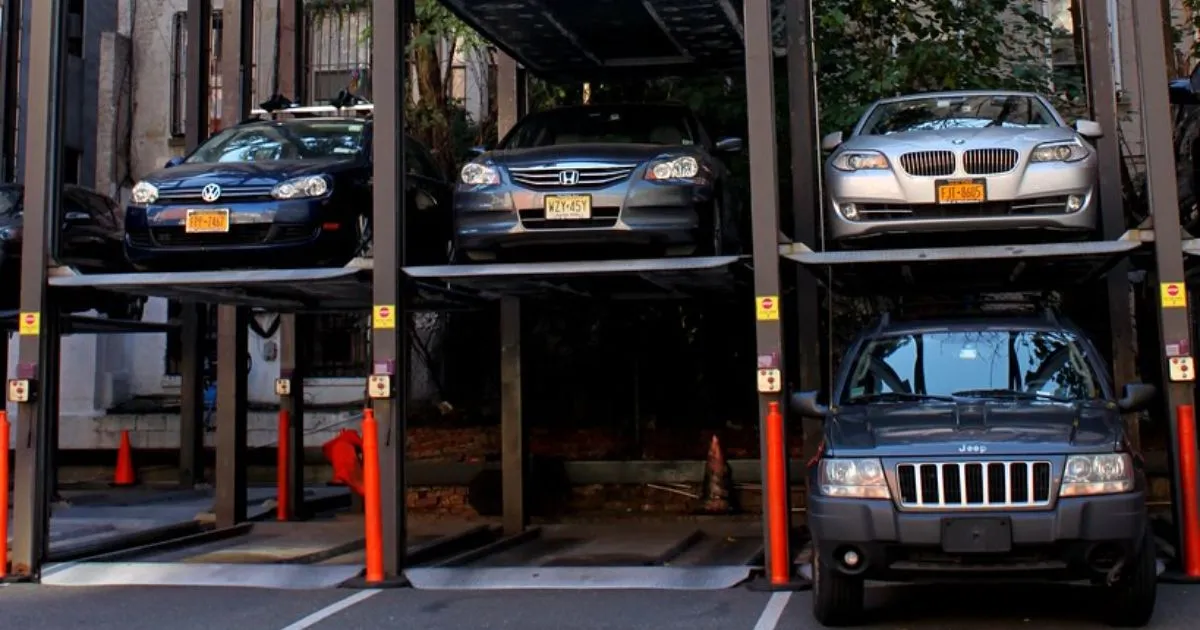 A Stacked Parking Lot In New York City