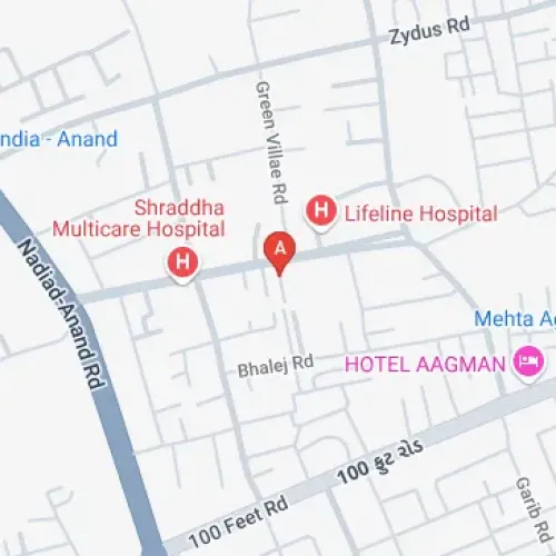 HW7X+XHF, Opp. Spring wood flats, Anand - Lambhvel road, B/h Zydus Hospital, Gujarat 388001, India