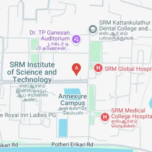 R2FW+7MW, Mahatma Gandhi Rd, Potheri, SRM Nagar, Kattankulathur, Tamil Nadu 603203, India