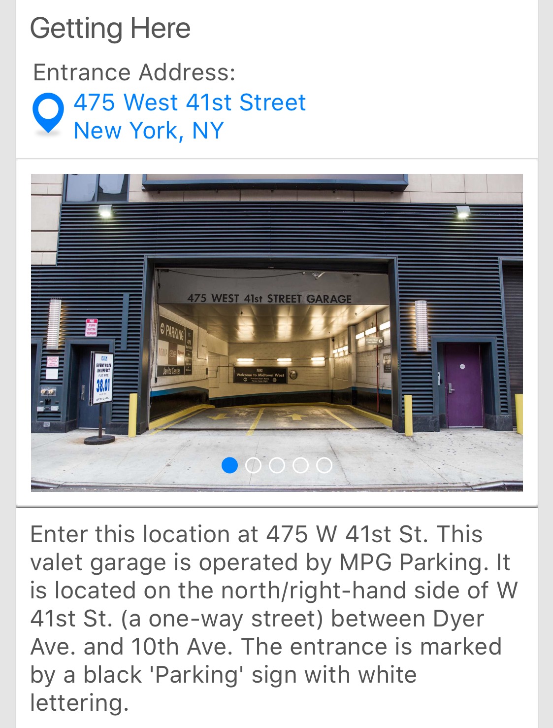 Parking, Garages And Car Spaces For Rent - Valet Parking Garage Spot Near Yotel New York Hotel